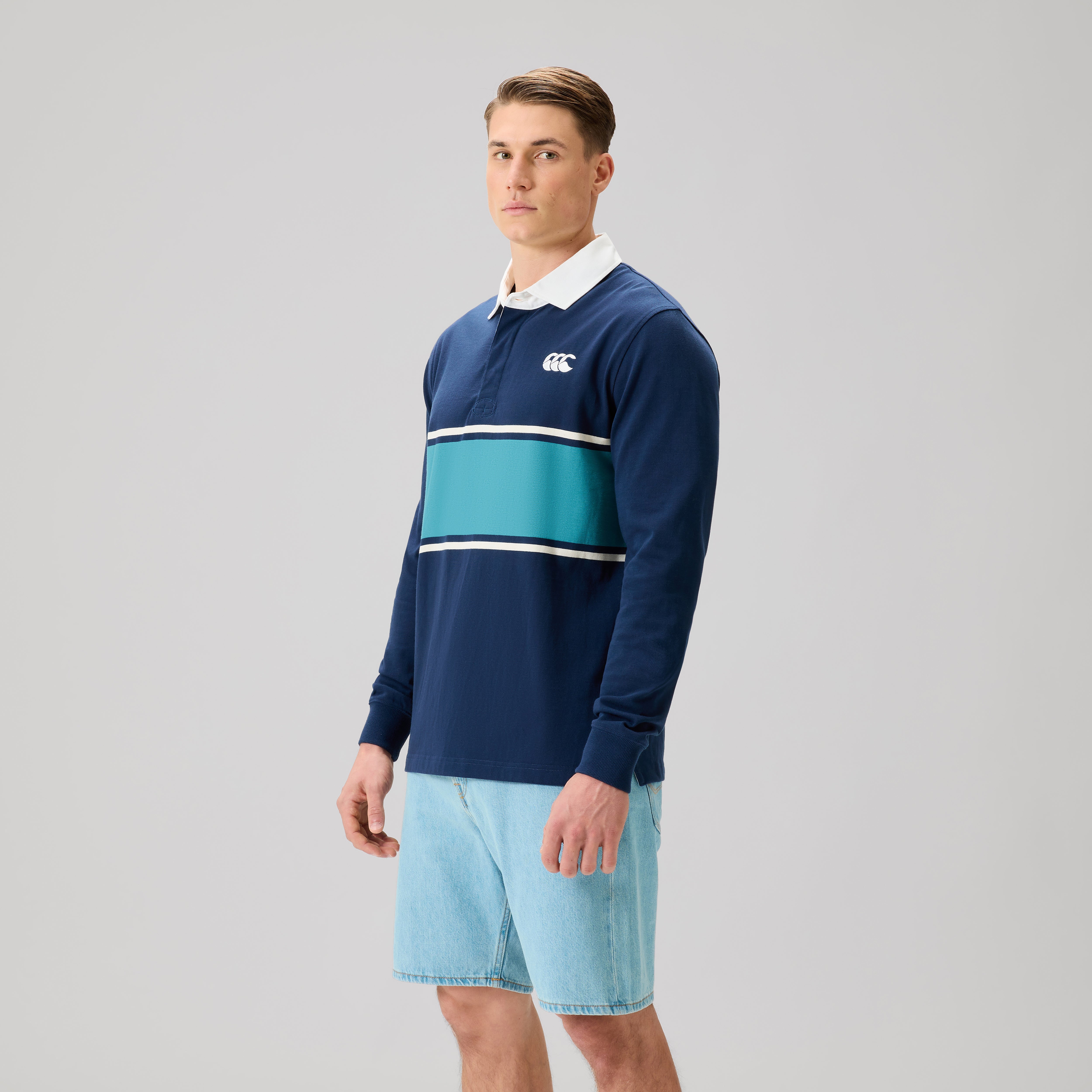 canterbury-fundamentals-stripe-rugby-jersey-azul-hombre image 3