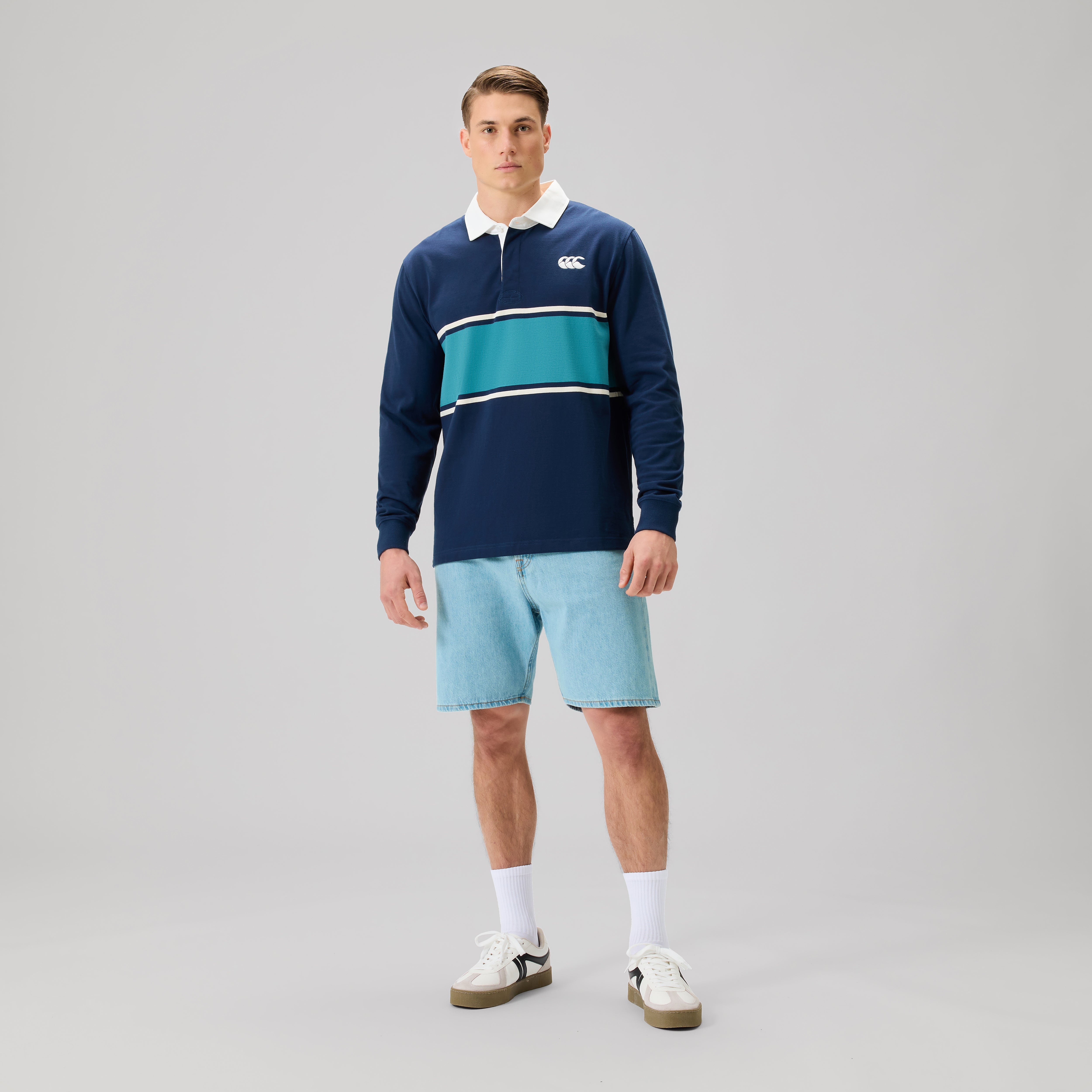canterbury-fundamentals-stripe-rugby-jersey-azul-hombre image 2