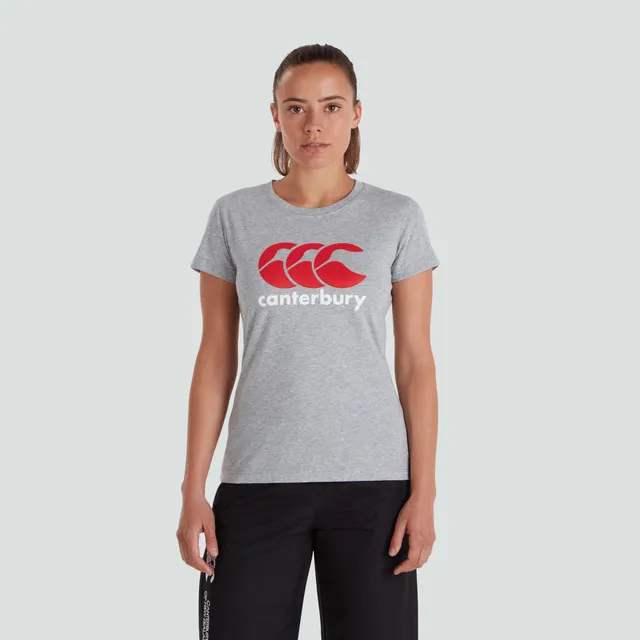 canterbury-ccc-logo-tee-mujer-gris-camiseta-casual image 1