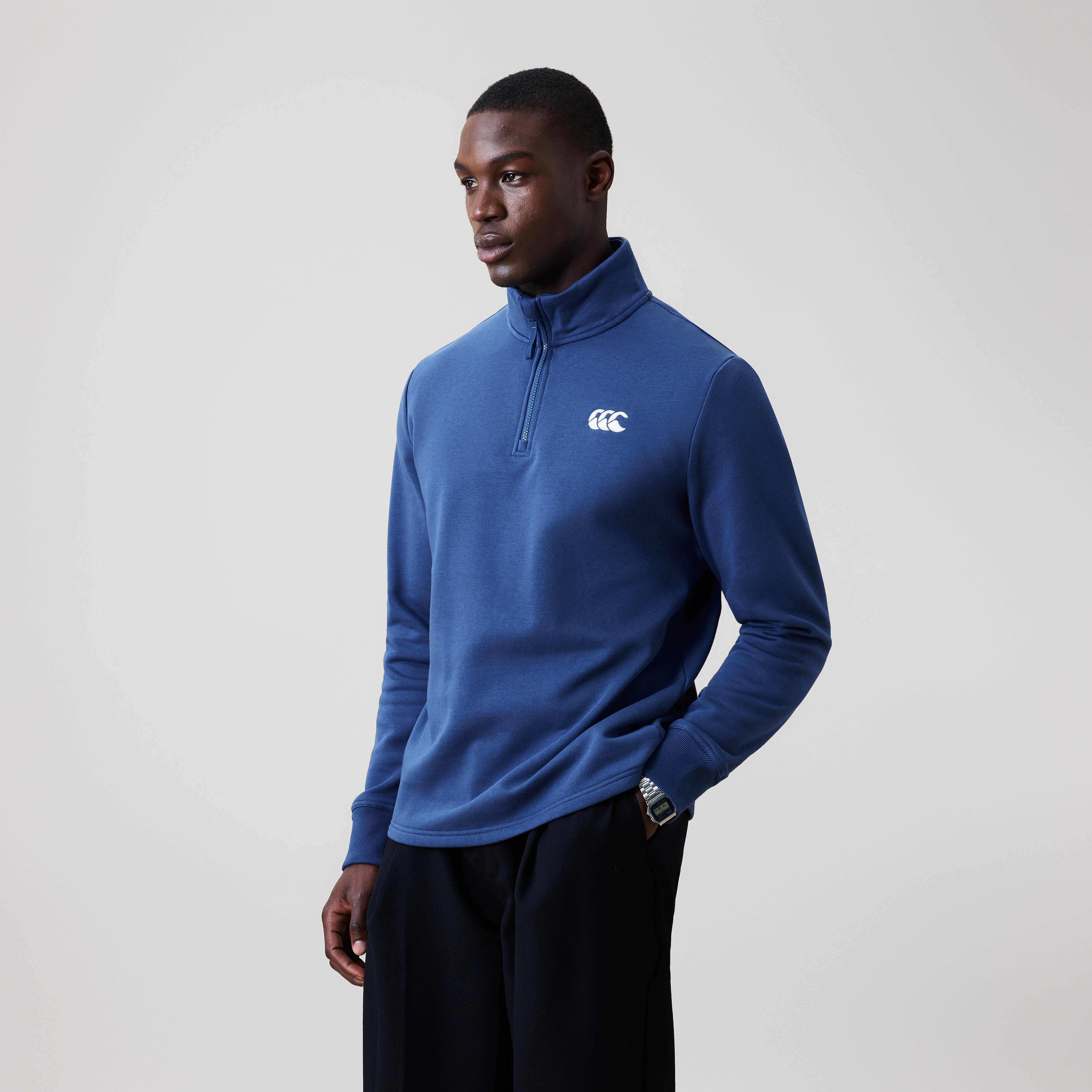 canterbury-mens-open-hem-1-4-zip-sweatshirt-blue image 4
