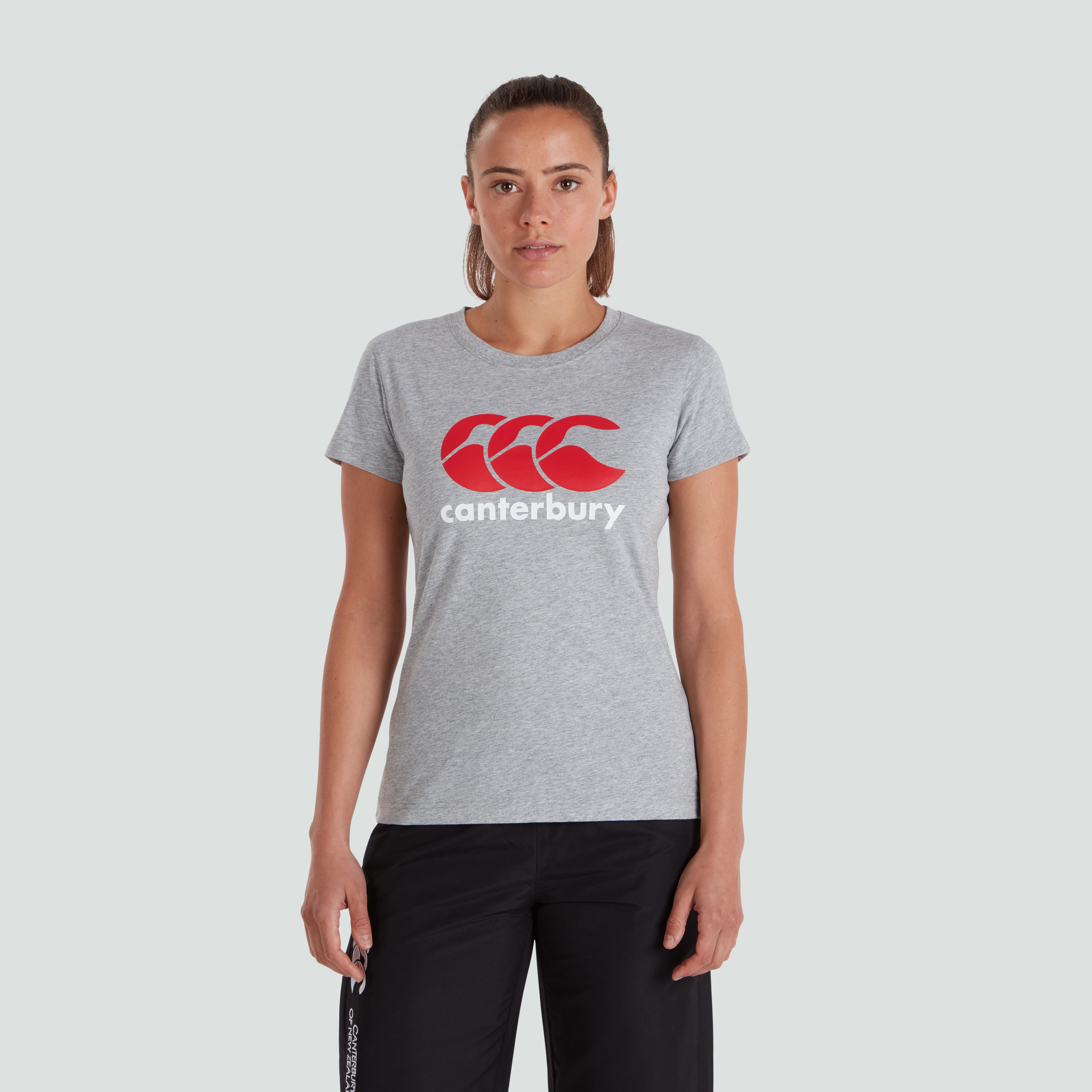 canterbury-ccc-logo-tee-mujer-gris-camiseta-casual image 1