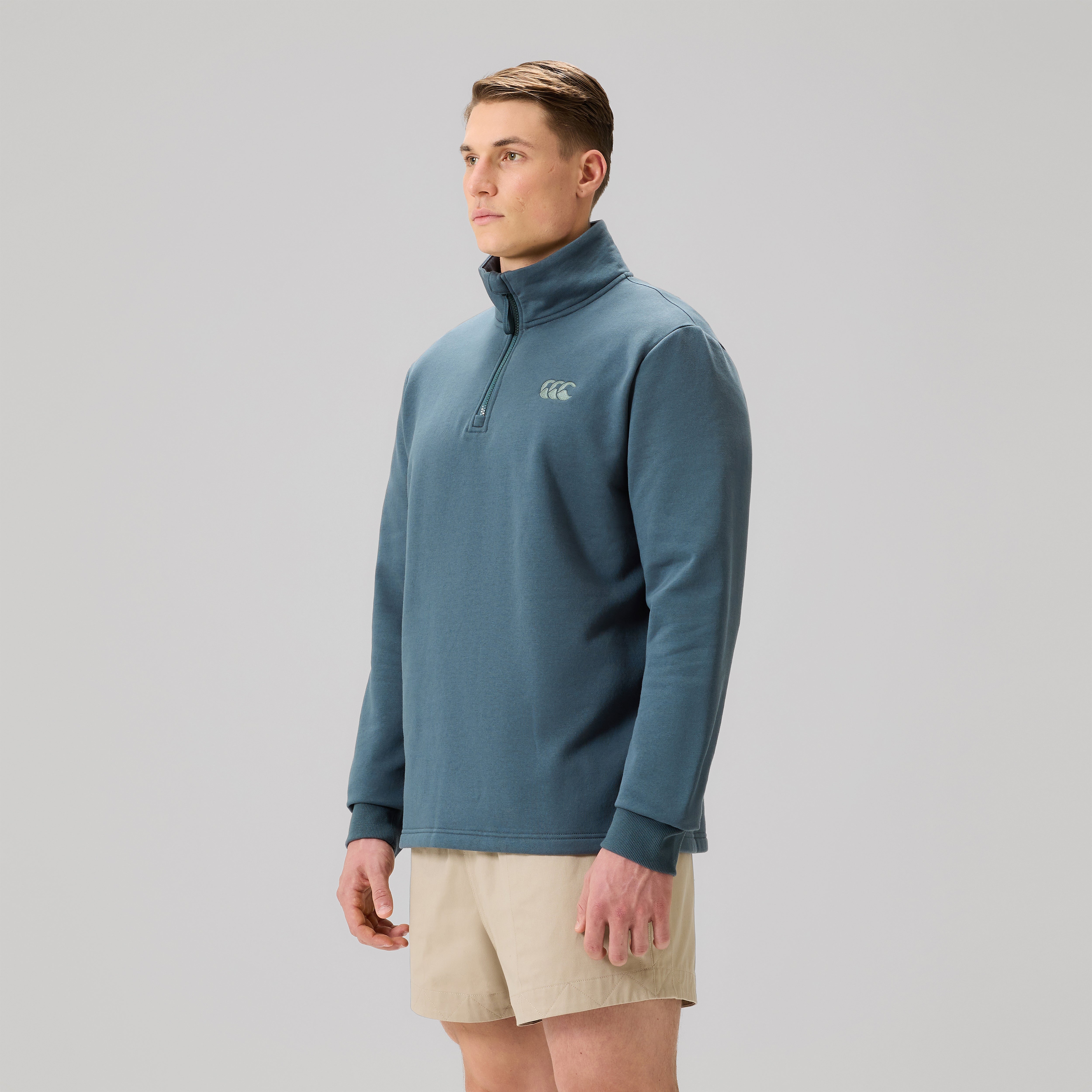 canterbury-sudadera-con-media-cremallera-fundamentals-gris-para-hombre image 4