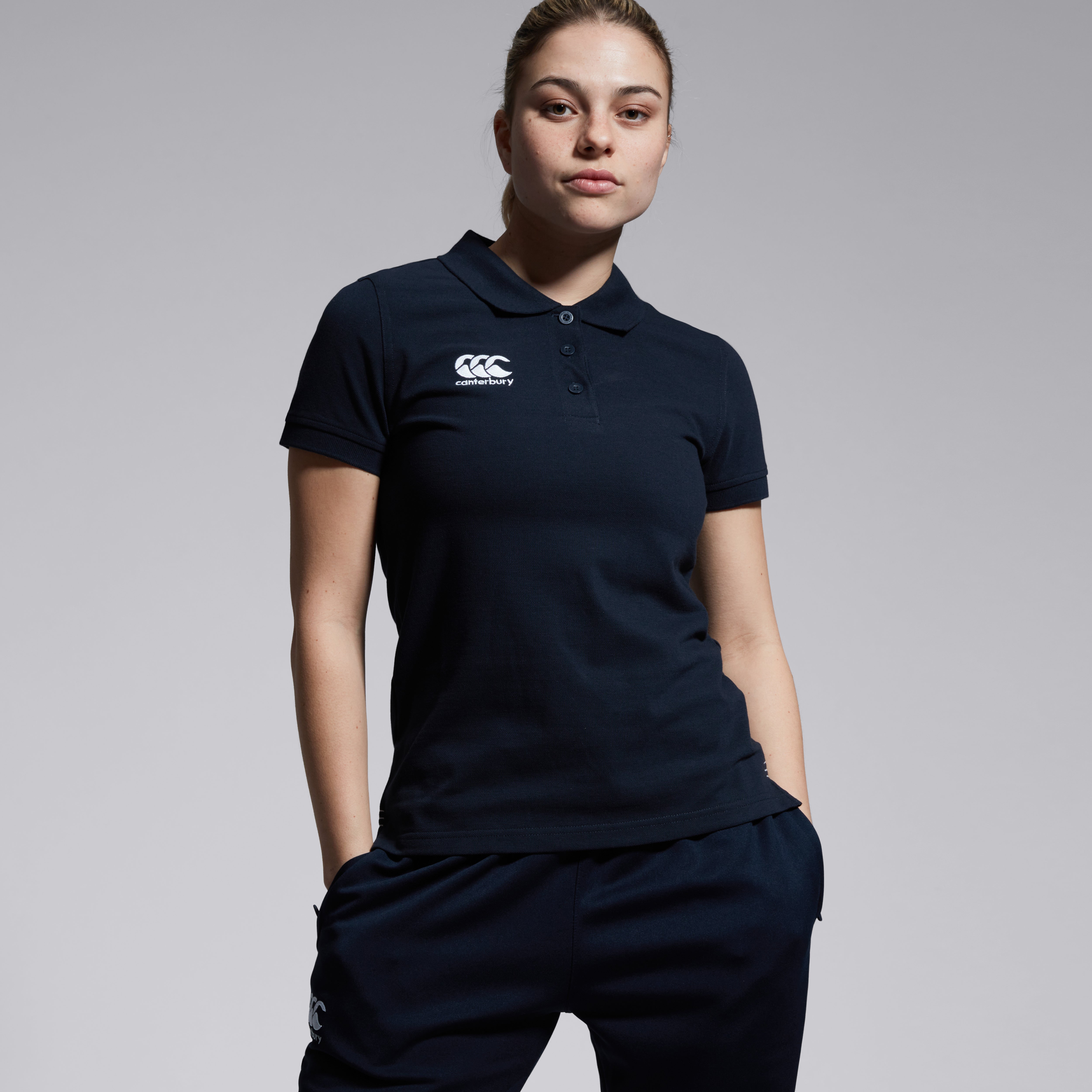 canterbury-waimak-polo-shirt-mujer-azul-marino-polo-casual-con-cuello-y-botones image 1