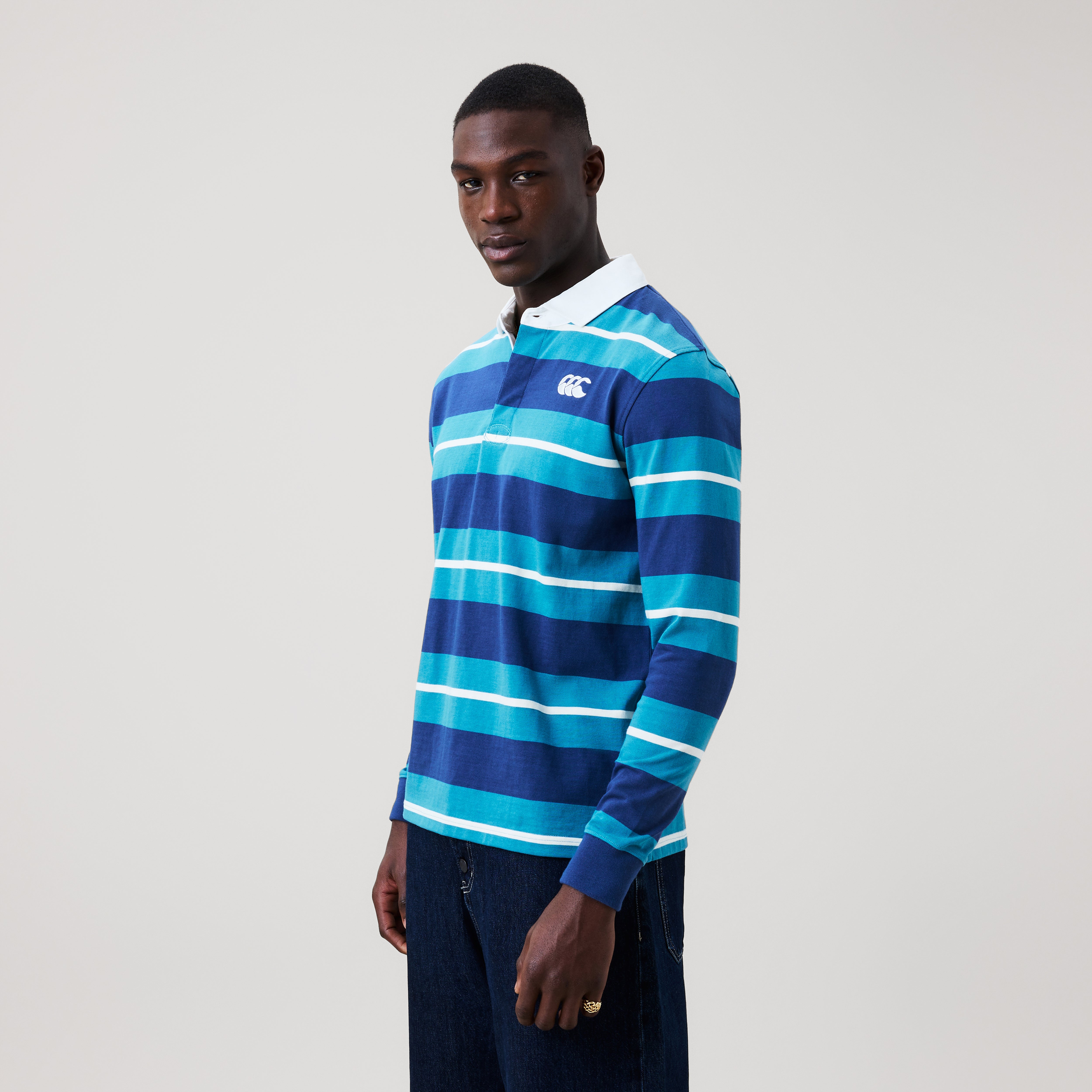camiseta-de-rugby-canterbury-stripe-azul-para-hombre image 4